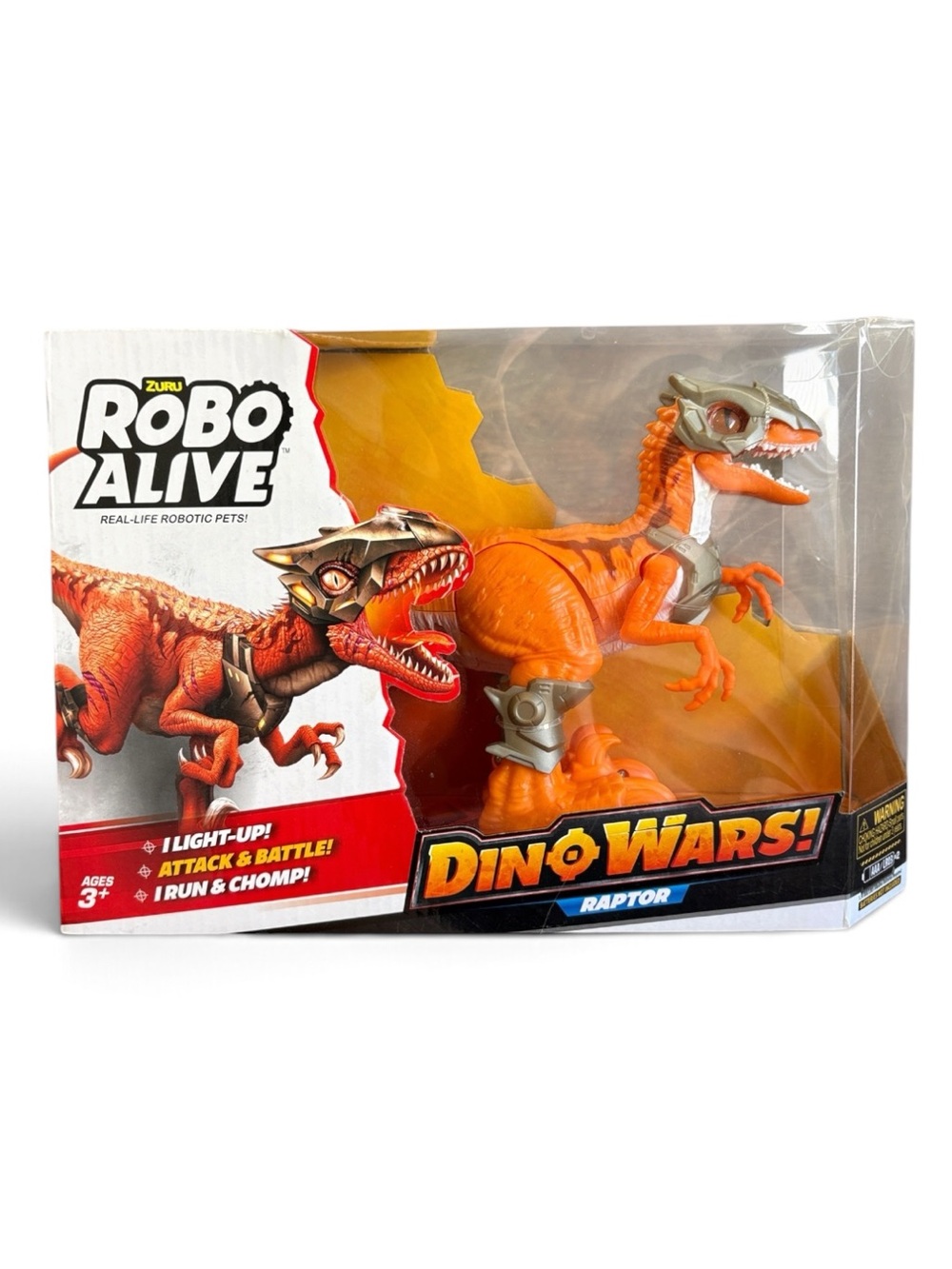 ZURU Robo Alive Dino Wars Raptor Robotic Toy Orange NEW